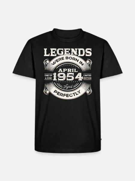 70-års fødselsdagsgave Legendarisk årgang 1954 - Herre Premium økologisk T-shirt - sort
