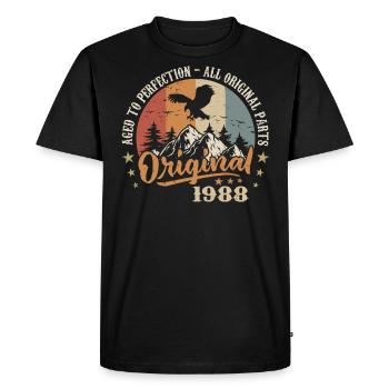 Original 1988 Millésime 1988 Anniversaire - T-shirt Premium bio Homme - noir - Devant - Nico (187cm)