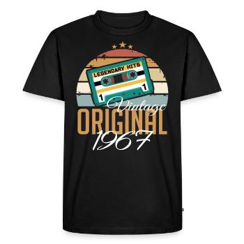 Millésime 1967 Né Original 1967 Anniversaire - T-shirt Premium bio Homme - noir - Devant - Nico (187cm)