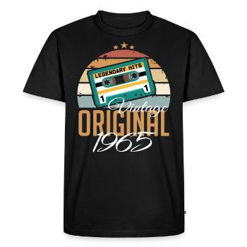 Millésime 1965 Né Original 1965 Anniversaire - T-shirt Premium bio Homme - noir - Devant - Nico (187cm)