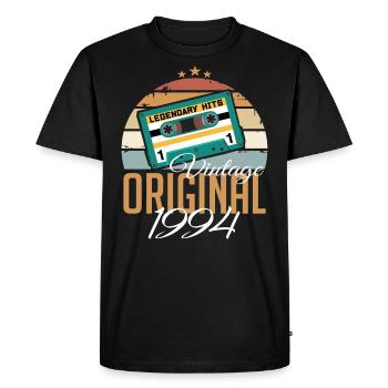 Millésime 1994 Né Original 1994 Anniversaire - T-shirt Premium bio Homme - noir - Devant - Nico (187cm)