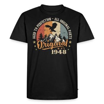 Original 1948 Vintage Vintage 1948 Birthday - Men's Premium Organic T-Shirt - black - Front - Nico (187cm)