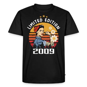 Rétro Année de naissance 2009 Millésime Anniversaire 2009 - T-shirt Premium bio Homme - noir - Devant - Nico (187cm)
