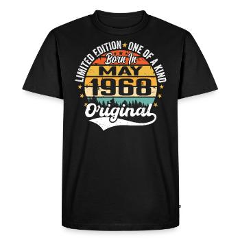 Cadeau d’anniversaire mai 1968 né en mai 1968 - T-shirt Premium bio Homme - noir - Devant - Nico (187cm)