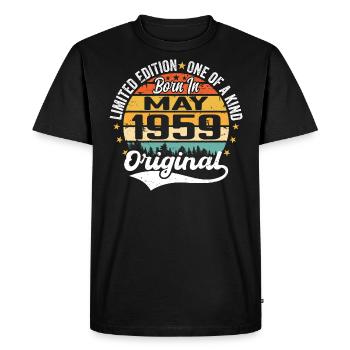 Cadeau d’anniversaire mai 1959 né en mai 1959 - T-shirt Premium bio Homme - noir - Devant - Nico (187cm)