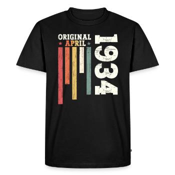 90e anniversaire mari Original avril Vintage 1934 - T-shirt Premium bio Homme - noir - Devant - Nico (187cm)