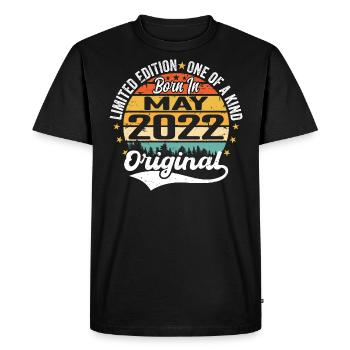 May 2022 Birthday Gift Born In May 2022 - Men's Premium Organic T-Shirt - black - Front - Nico (187cm)