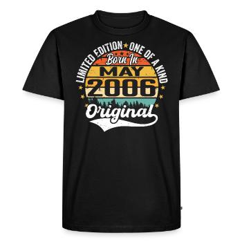May 2006 Birthday gift born in May 2006 - Men's Premium Organic T-Shirt - black - Front - Nico (187cm)
