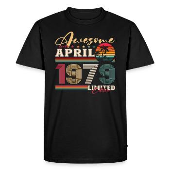 45e anniversaire mari avril Vintage 1979 génial - T-shirt Premium bio Homme - noir - Devant - Nico (187cm)