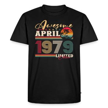 45e anniversaire mari avril Vintage 1979 génial - T-shirt Premium bio Homme - noir - Devant - Nico (187cm)
