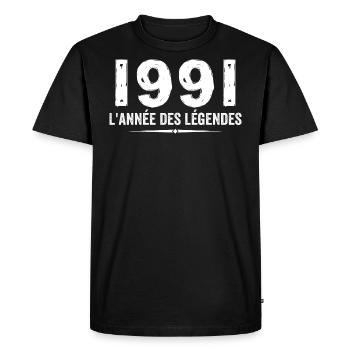 1991 Year of the Legends - 1991 Anniversary Gift - Men's Premium Organic T-Shirt - black - Front - Nico (187cm)