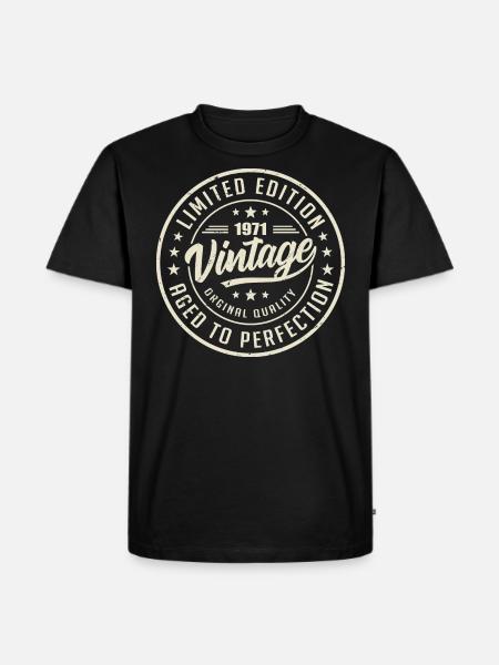 Vintage 1971 Gift 1971 Retro Anniversary 1971 - Men's Premium Organic T-Shirt - black