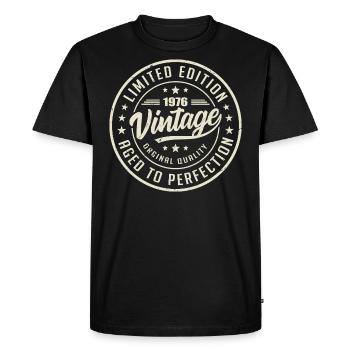 Vintage 1976 Gift 1976 Retro Birthday 1976 - Men's Premium Organic T-Shirt - black - Front - Nico (187cm)