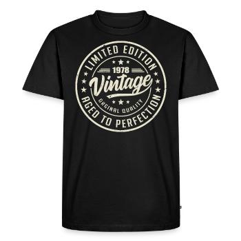 Vintage 1978 Gift 1978 Retro Birthday 1978 - Men's Premium Organic T-Shirt - black - Front - Nico (187cm)
