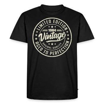 Vintage 1984 Cadeau 1984 Anniversaire Rétro 1984 - T-shirt Premium bio Homme - noir - Devant - Nico (187cm)