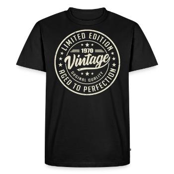 Vintage 1970's Gift 1970's Retro Birthday 1970's - Men's Premium Organic T-Shirt - black - Front - Nico (187cm)
