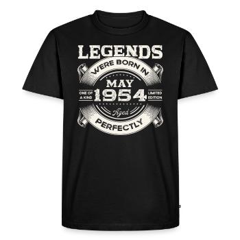Mai 1954 Millésime 1954 Anniversaire 1954 Légende 54 - T-shirt Premium bio Homme - noir - Devant - Nico (187cm)