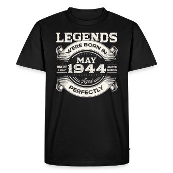 Mai 1944 Millésime 1944 Anniversaire 1944 Légende 44 - T-shirt Premium bio Homme - noir - Devant - Nico (187cm)