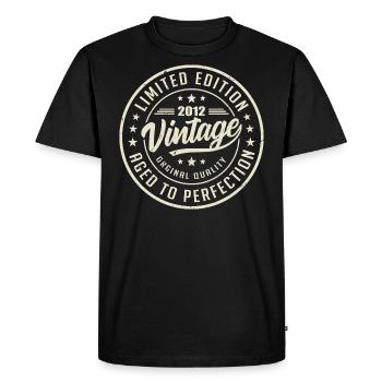 Vintage 2012 Gift 2012 Retro Birthday 2012 - Men's Premium Organic T-Shirt - black - Front - Nico (187cm)