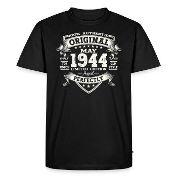 Mai 1944 Millésime 1944 Anniversaire 1944 Légende 44 - T-shirt Premium bio Homme - noir - Devant - Nico (187cm)