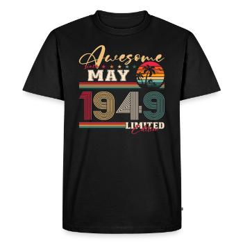Génial Mai 1949 Millésime 1949 Anniversaire 1949 - T-shirt Premium bio Homme - noir - Devant - Nico (187cm)