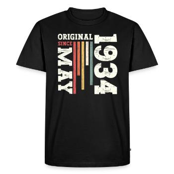 Original Mai 1934 Vintage 1934 Anniversaire 1934 - T-shirt Premium bio Homme - noir - Devant - Nico (187cm)