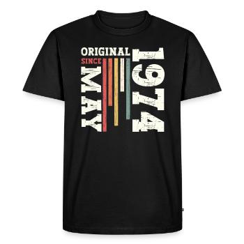 Original Mai 1974 Millésime 1974 Anniversaire 1974 - T-shirt Premium bio Homme - noir - Devant - Nico (187cm)