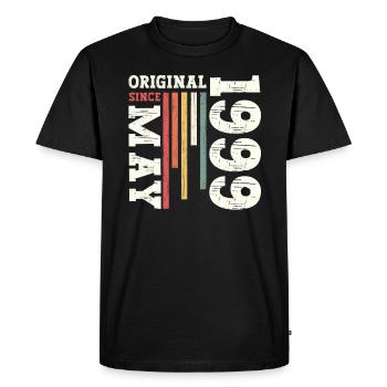 Original May 1999 Vintage 1999 Birthday 1999 - Men's Premium Organic T-Shirt - black - Front - Nico (187cm)