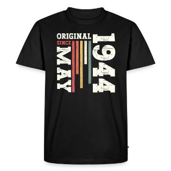 Original May 1944 Vintage 1944 Birthday 1944 - Men's Premium Organic T-Shirt - black - Front - Nico (187cm)