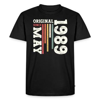 Original Mai 1989 Millésime 1989 Anniversaire 1989 - T-shirt Premium bio Homme - noir - Devant - Nico (187cm)