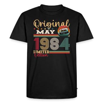 Original Mai 1984 Millésime 1984 Anniversaire 1984 - T-shirt Premium bio Homme - noir - Devant - Nico (187cm)