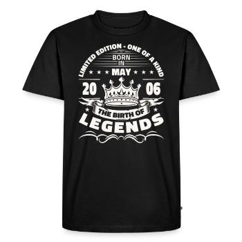 Légende Mai 2006 Millésime 2006 Anniversaire 2006 - T-shirt Premium bio Homme - noir - Devant - Nico (187cm)