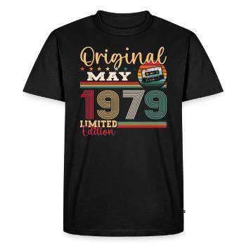 Original Mai 1979 Millésime 1979 Anniversaire 1979 - T-shirt Premium bio Homme - noir - Devant - Nico (187cm)
