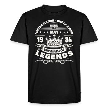 Légende Mai 1984 Millésime 1984 Anniversaire 1984 - T-shirt Premium bio Homme - noir - Devant - Nico (187cm)