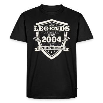 Légende Mai 2004 Millésime 2004 Anniversaire 2004 - T-shirt Premium bio Homme - noir - Devant - Nico (187cm)