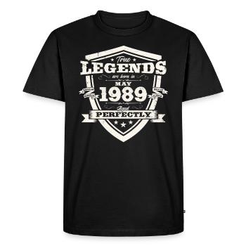 Légende Mai 1989 Millésime 1989 Anniversaire 1989 - T-shirt Premium bio Homme - noir - Devant - Nico (187cm)