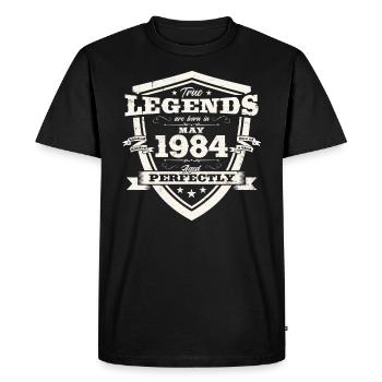 Légende Mai 1984 Millésime 1984 Anniversaire 1984 - T-shirt Premium bio Homme - noir - Devant - Nico (187cm)
