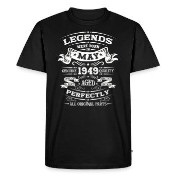 Légendaire Mai 1949 Millésime 1949 Anniversaire 1949 - T-shirt Premium bio Homme - noir - Devant - Nico (187cm)