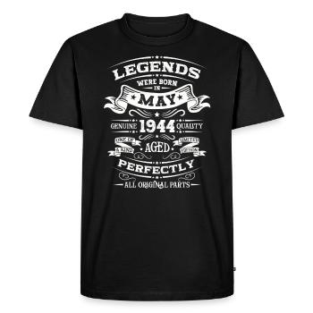 Légendaire Mai 1944 Millésime 1944 Anniversaire 1944 - T-shirt Premium bio Homme - noir - Devant - Nico (187cm)