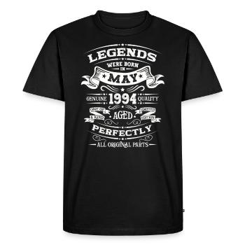Légendaire Mai 1994 Millésime 1994 Anniversaire 1994 - T-shirt Premium bio Homme - noir - Devant - Nico (187cm)