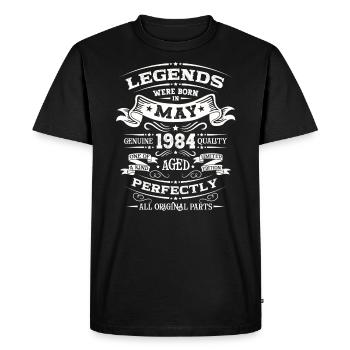 Legendary May 1984 Vintage 1984 Birthday 1984 - Men's Premium Organic T-Shirt - black - Front - Nico (187cm)