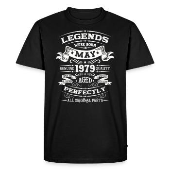 Légendaire Mai 1979 Millésime 1979 Anniversaire 1979 - T-shirt Premium bio Homme - noir - Devant - Nico (187cm)