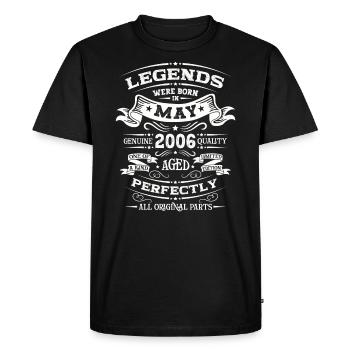 Légendaire Mai 2006 Millésime 2006 Anniversaire 2006 - T-shirt Premium bio Homme - noir - Devant - Nico (187cm)