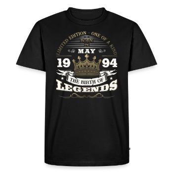 Légende Mai 1994 Millésime 1994 Anniversaire 1994 - T-shirt Premium bio Homme - noir - Devant - Nico (187cm)