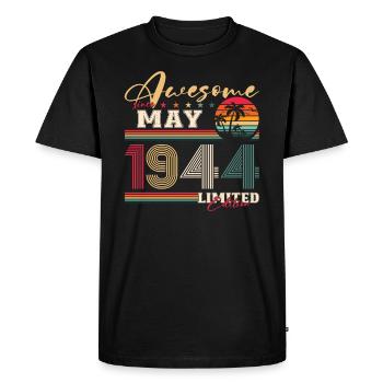 Original 1944 Millésime 1944 80e anniversaire 1944 - T-shirt Premium bio Homme - noir - Devant - Nico (187cm)