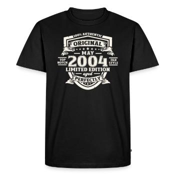 Légende Mai 2004 Millésime 2004 Anniversaire 2004 - T-shirt Premium bio Homme - noir - Devant - Nico (187cm)