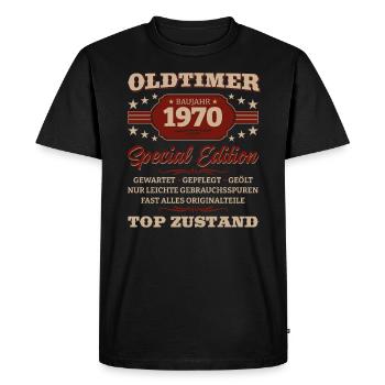 Millésime 1970 Cru 1970 Anniversaire 1970 - T-shirt Premium bio Homme - noir - Devant - Nico (187cm)