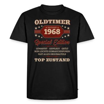 Millésime 1968 Cru 1968 Anniversaire 1968 - T-shirt Premium bio Homme - noir - Devant - Nico (187cm)
