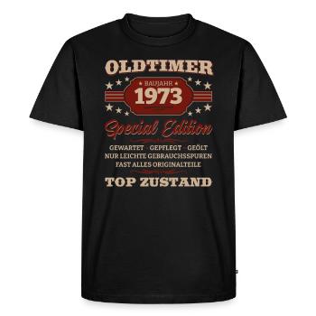Vintage 1973 Vintage 1973 Birthday 1973 - Men's Premium Organic T-Shirt - black - Front - Nico (187cm)