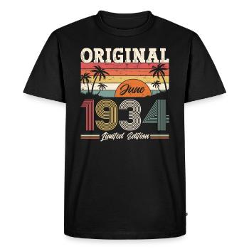 Original Juin 1934 Millésime 1934 Anniversaire 1934 - T-shirt Premium bio Homme - noir - Devant - Nico (187cm)